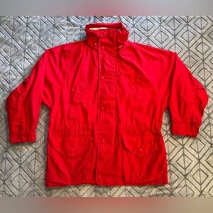 Honors Lg Red Vintage Retro 1980s Windbreaker Jacket W/Hidden Hood 25 X 30 EUC